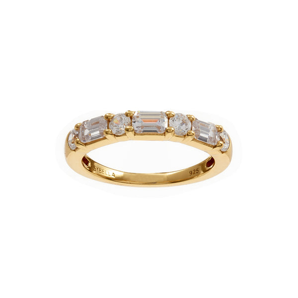 Leanne Multi Shape Gold Band Ring
