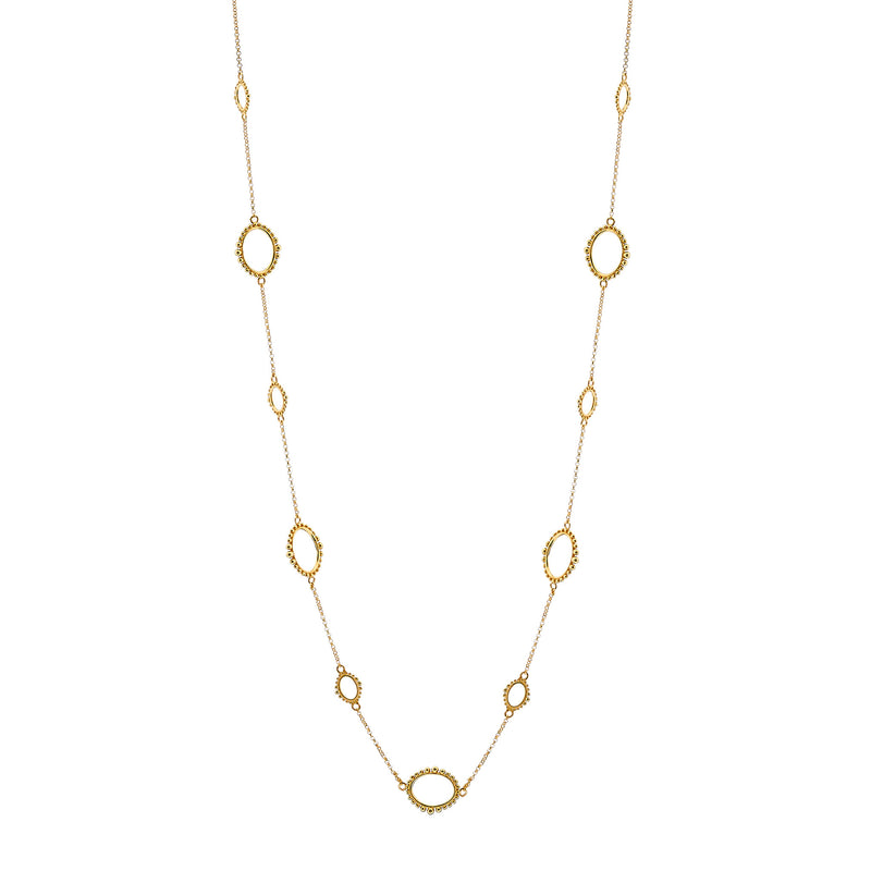 Fiona Gold Oval Chain Long Necklace