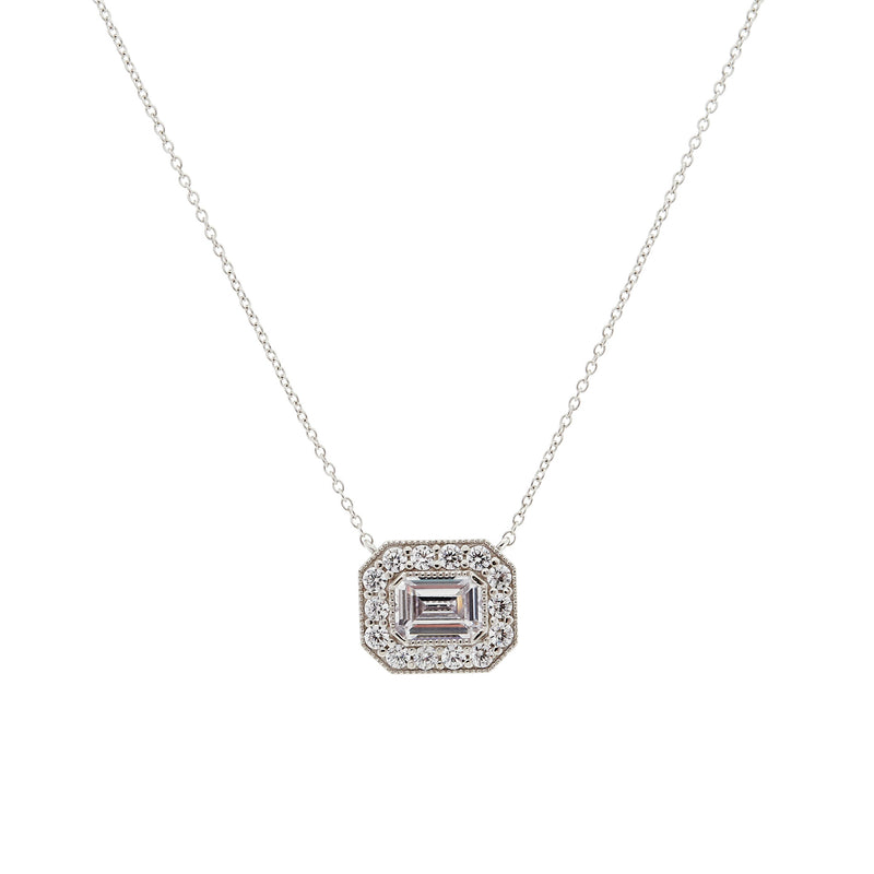 Amelia Silver Baguette Pendant