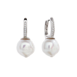 Anya Freshwater Baroque Pearl & Cubic Zirconia Earrings