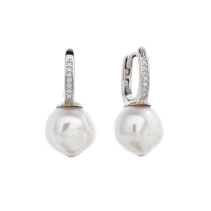 Anya Freshwater Baroque Pearl & Cubic Zirconia Earrings