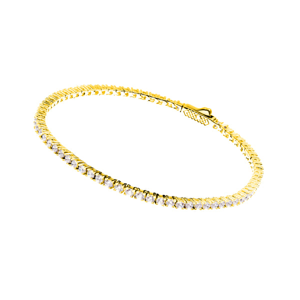NELLIE- Gold plate claw set tennis bracelet