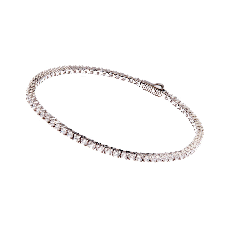 NELLIE- Silver plate claw set tennis bracelet