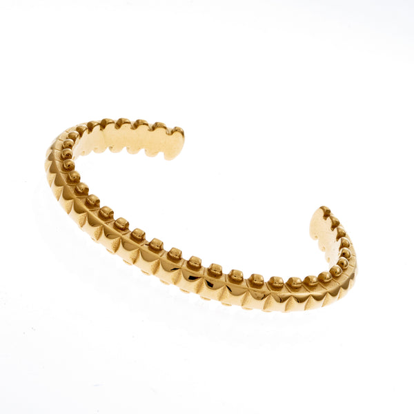 DAPHNE - Gold plate stainless steel Textured Cuff Bangle