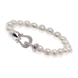 Freshwater Pearl and Silver Fancy Clasp