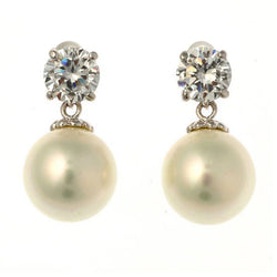 Martha White cubic zirconia pearl earring