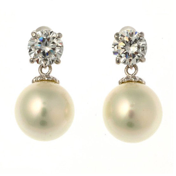 Martha White cubic zirconia pearl earring