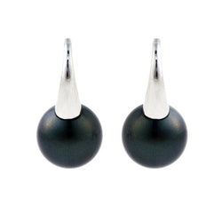Karina Round Black Pearl on Silver Hook