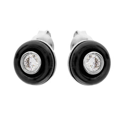 Stacey - black & cubic zironia studs - 3 colours