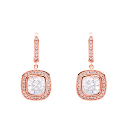 Marina Rose gold plate square cubic zirconia earring