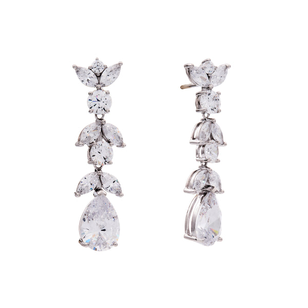 AURELIA-Rhodium Multi Shape Chandelier Earring