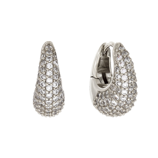 DUA-Gold Plate CZ Teardrop Hoop Earring