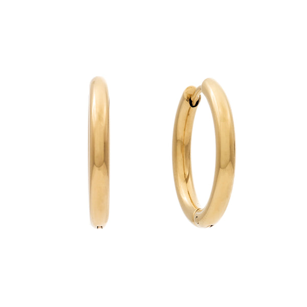 AVA-Gold Plate Stainless Steel Hoop Earring