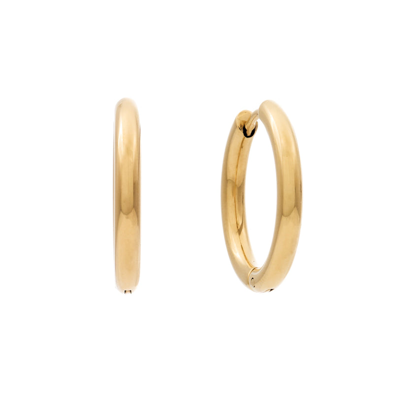 AVA-Gold Plate Stainless Steel Hoop Earring