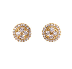 Gold Plate Cubic Zirconia Stud Earrings