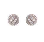 Rhodium Plate Cubic Zirconia Stud Earrings