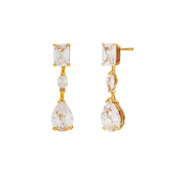 AURORA- Multi-Shape CZ Chandelier Drop Earrings