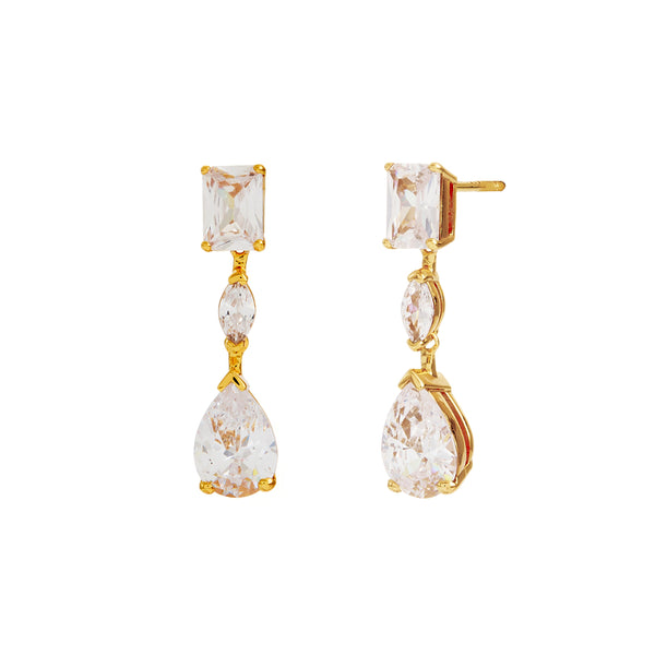 AURORA- Multi-Shape CZ Chandelier Drop Earrings