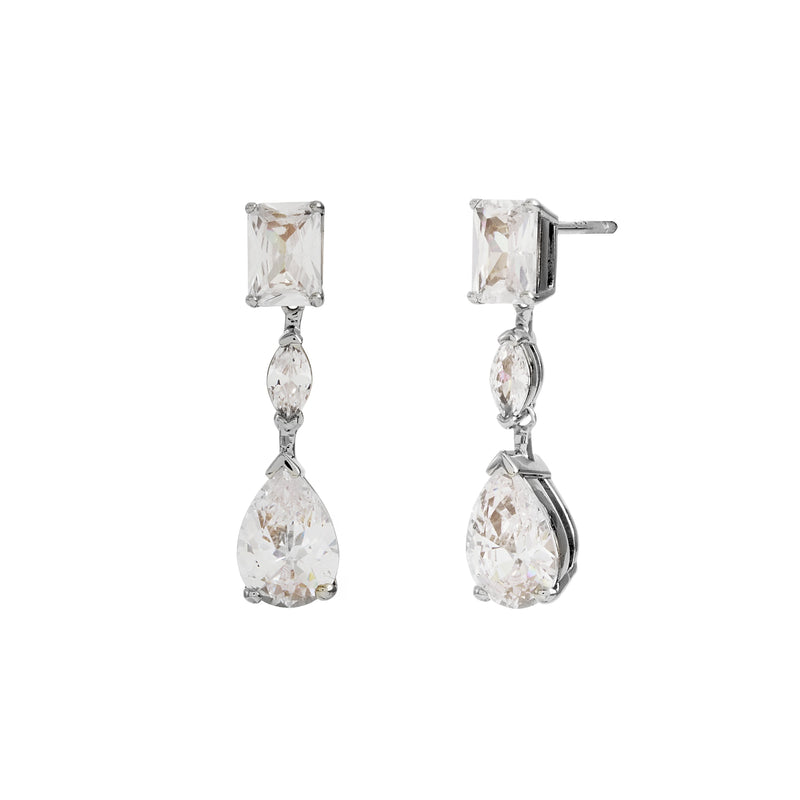 AURORA- Multi-Shape CZ Chandelier Drop Earrings