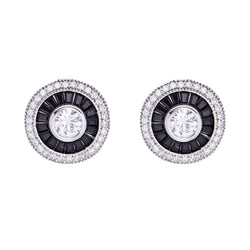 Black & Clear Cubic Zirconia Studs