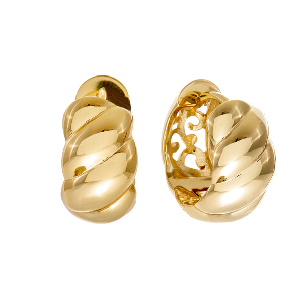 WINSLET-Gold Plate Wave Hoop Earring