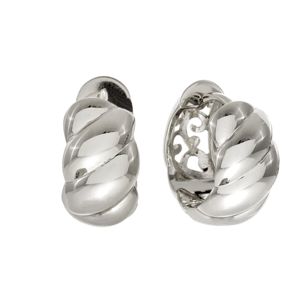 WINSLET-Rhodium Wave Hoop Earring