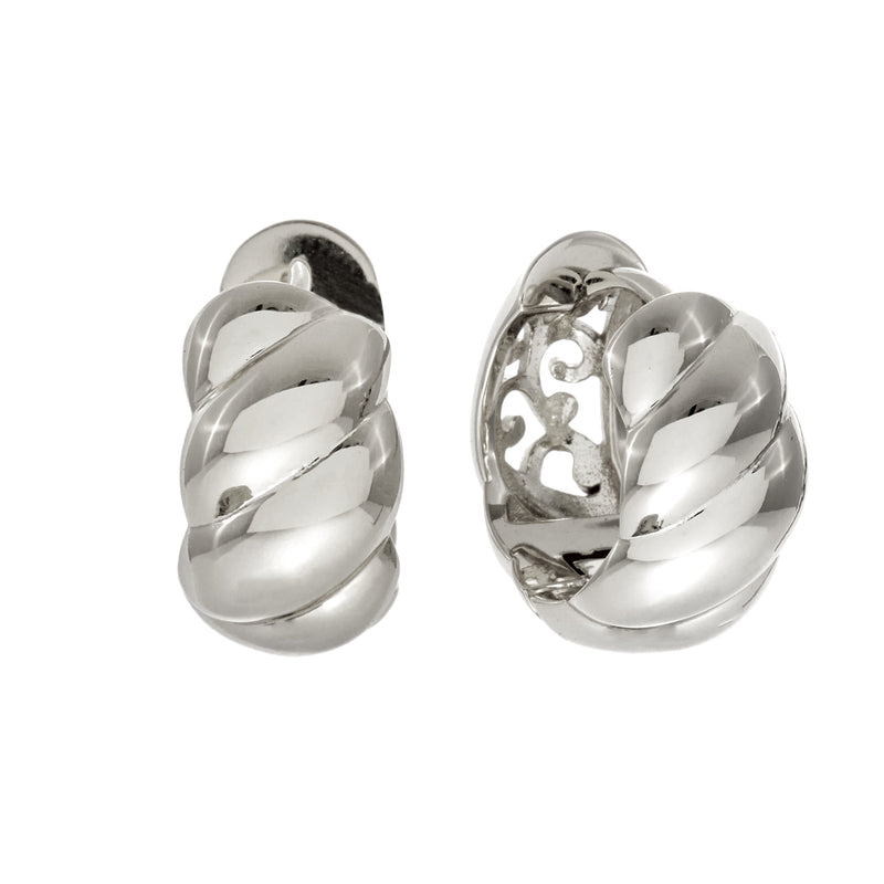 WINSLET-Rhodium Wave Hoop Earring