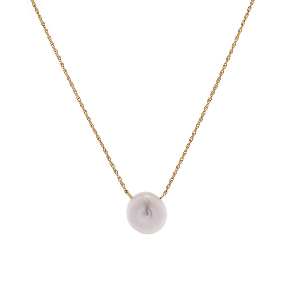 Evelyn Freshwater Pearl on Fine Gold Rolled Chain