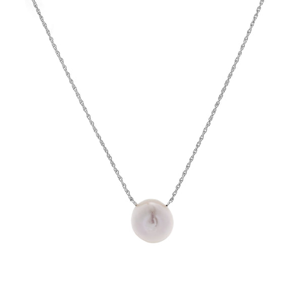 Evelyn Freshwater Pearl on Fine Silver Rolled Chain