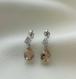 Nora Rhodium Pink Cubic Zirconia Drop Earrings