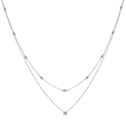 Helen Double Silver Necklace