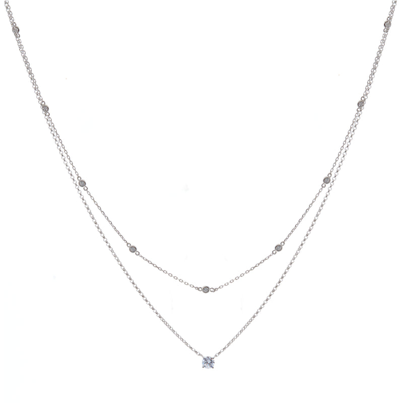 Helen Double Silver Necklace
