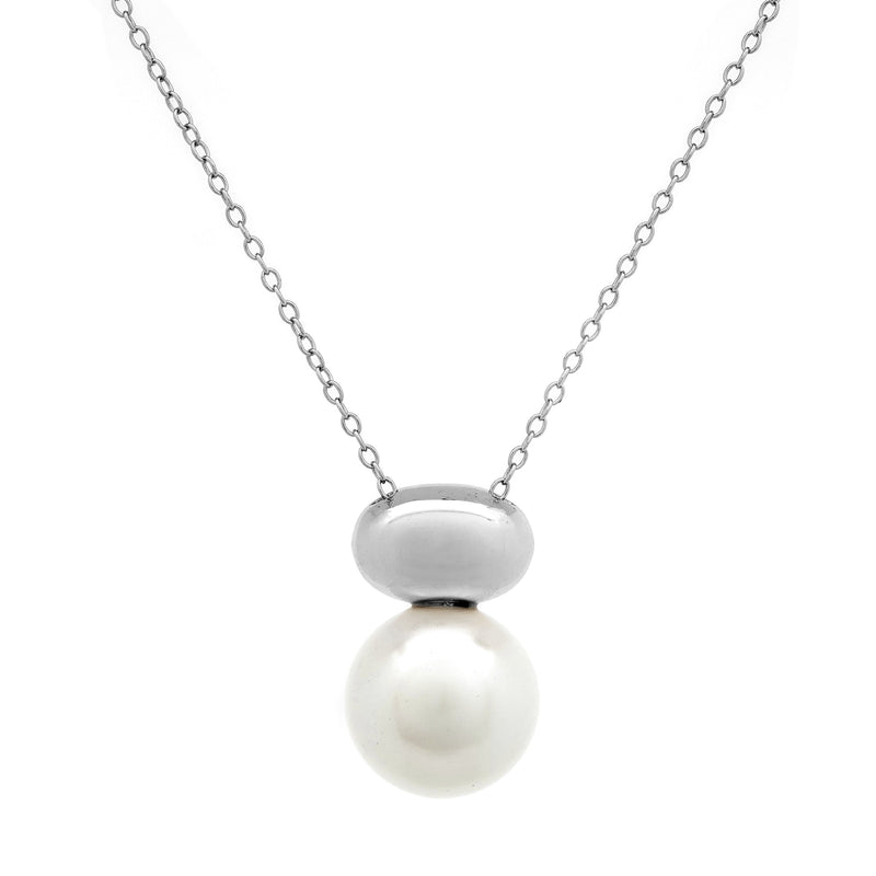 TAMSIN- Rhodium and White Pearl Necklace