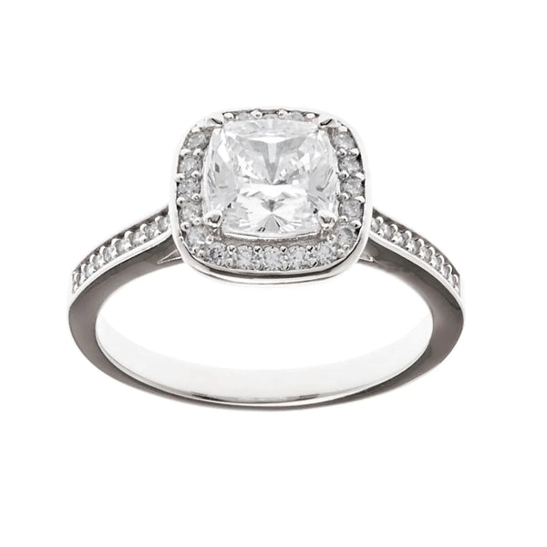 Silver Square Cubic Zirconia Ring