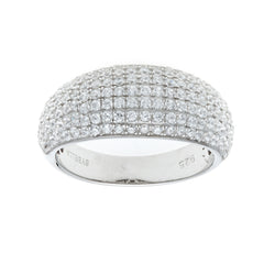 Rhodium Micro Pave 7 Row Dress Ring