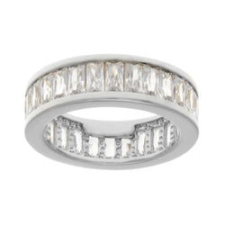 Silver Baguette Cubic Zirconia Ring