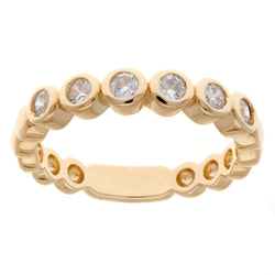 Gold Plated Bezel Set Cubic Zirconia Band Ring