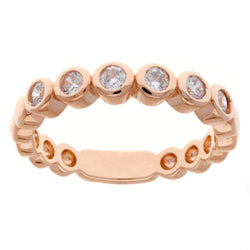 Rose Gold Plated Bezel Set Cubic Zirconia Band Ring