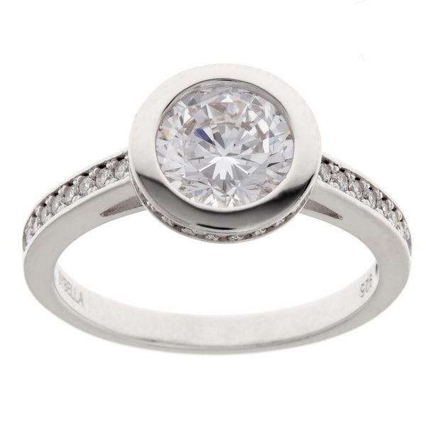 Abbey - Rhodium, clear Cubic Zirconia Silver Ring