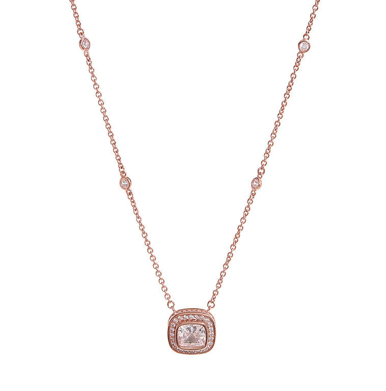Rosslyn Square Rose Gold  Necklace