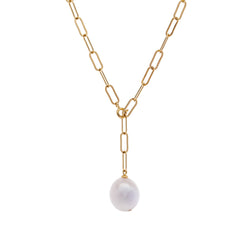 Chelsea Freshwater Pearl Gold Link Necklace