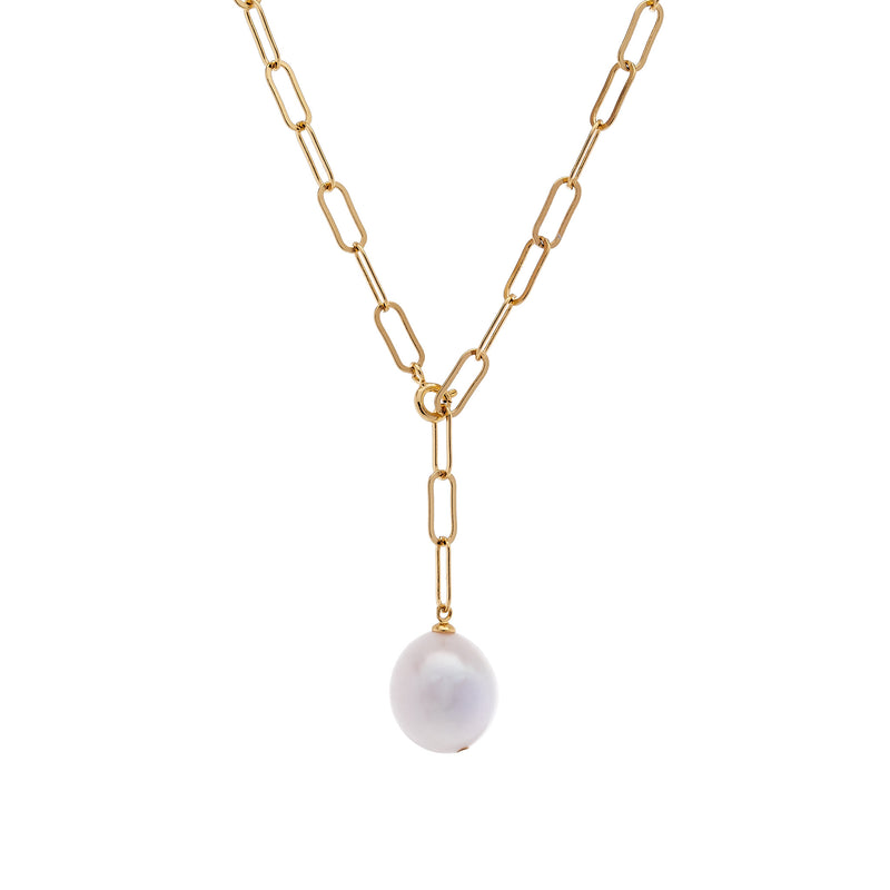 Chelsea Freshwater Pearl Gold Link Necklace
