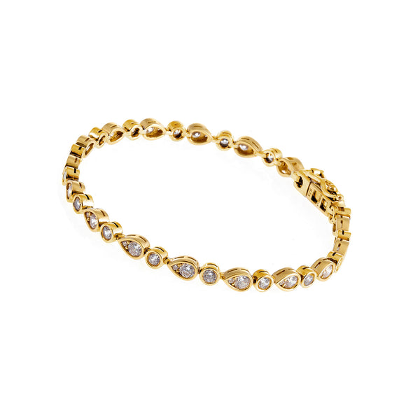 Clara Gold Multi-Shape Cubic Zirconia Tennis Bracelet