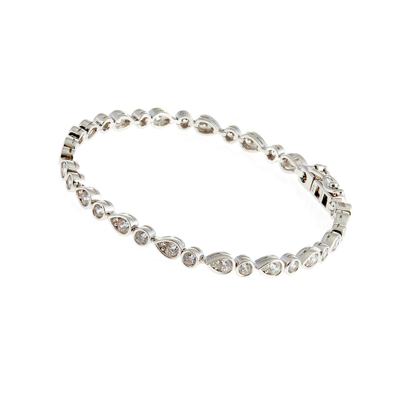 Clara Silver Multi-Shape Cubic Zirconia Tennis Bracelet