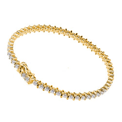 Gold-Plated Tennis Bracelet with Clear Cubic Zirconia