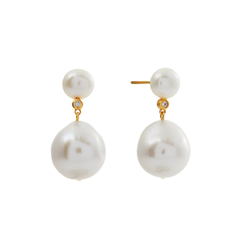 Tully Gold Freshwater Pearl Earrings