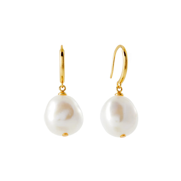 Romy Freshwater Pearl Gold Hook Drop Earring