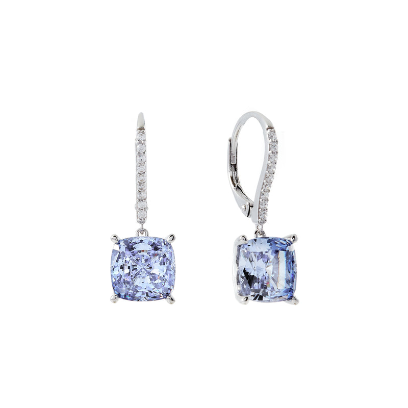 Ariella Tanzanite Blue & Clear Cubic Zirconia Silver Earrings