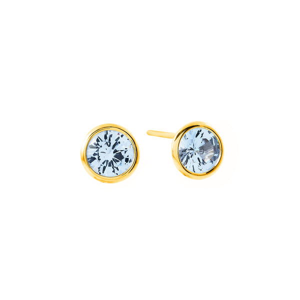 Rosie Pale Blue Gold Plate Studs