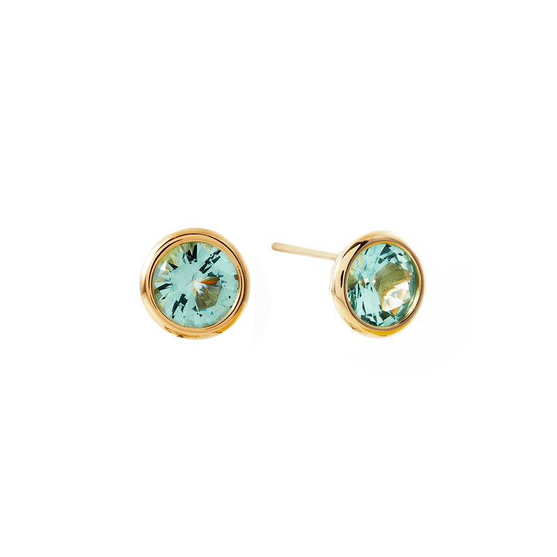 Rosie Pale Green Gold Plate Studs